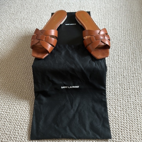 YSL tribute mules slides flat sandals brown - Picture 6 of 7